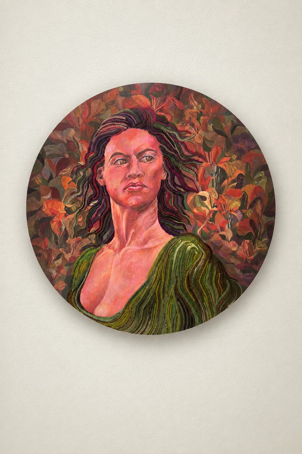 Artwork: Portrait féminin aux feuillages